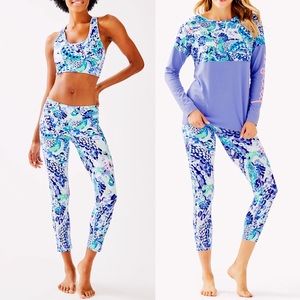 Lilly Pulitzer Blue Multi Coral Reef Print Leggings